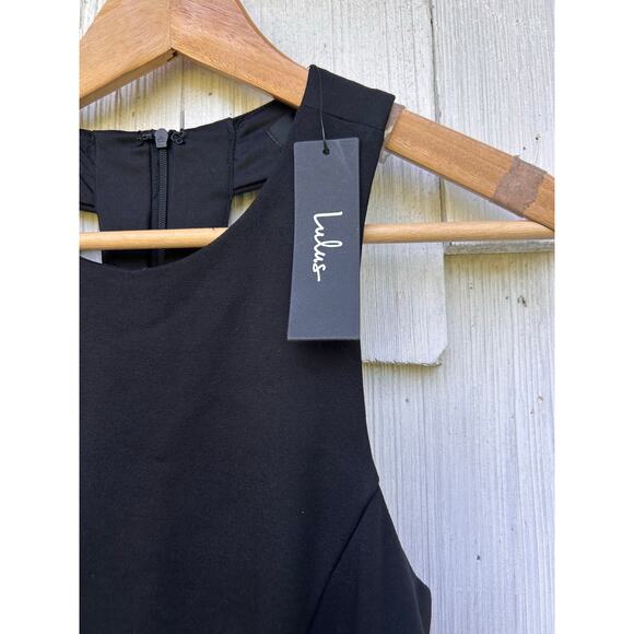 Lulus Cut out and About Black Skater Dress Small NWT - Picture 5 of 13